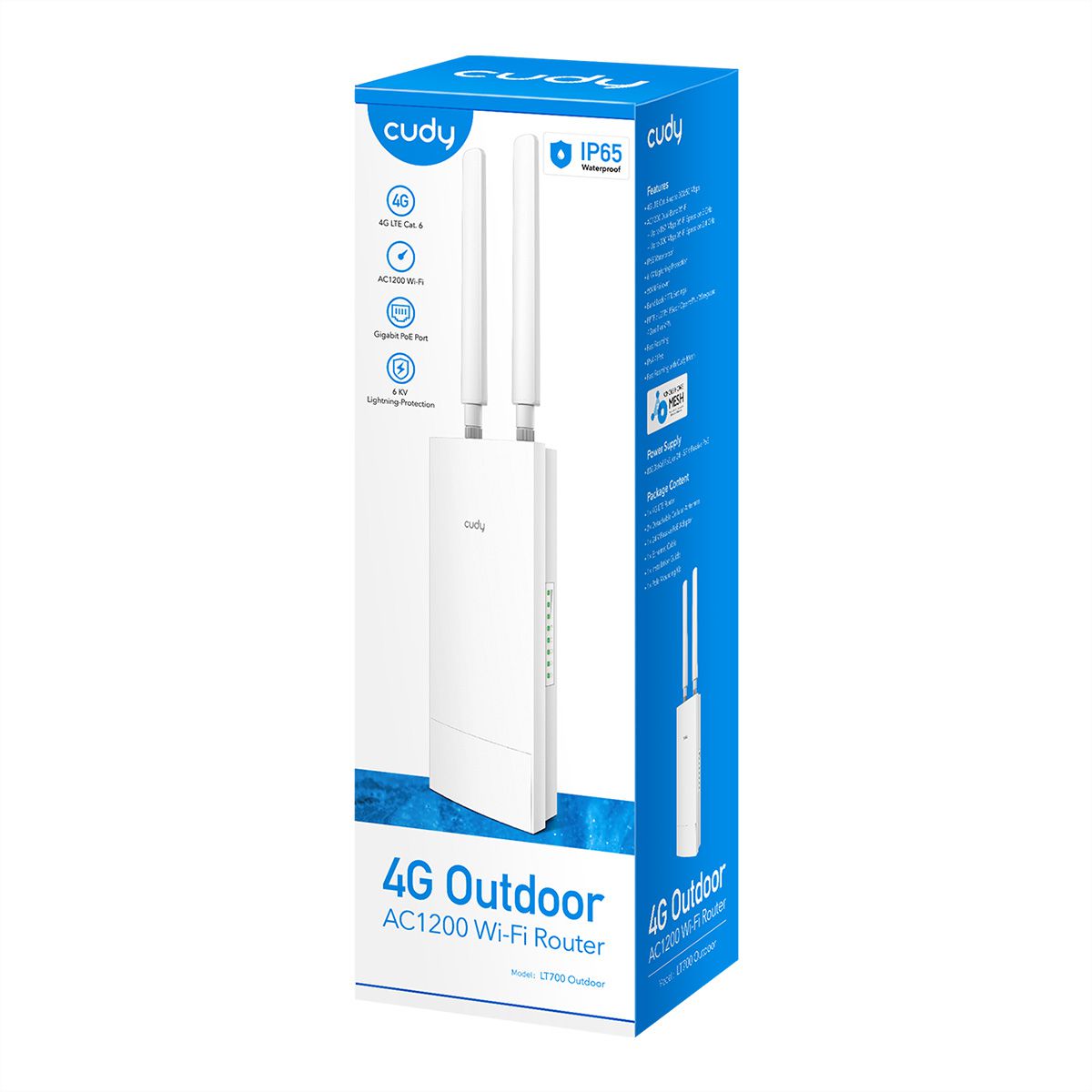 CUDY LT700 Outdoor 4G LTE Cat6 Router AC1200 Wi-Fi Gigabit