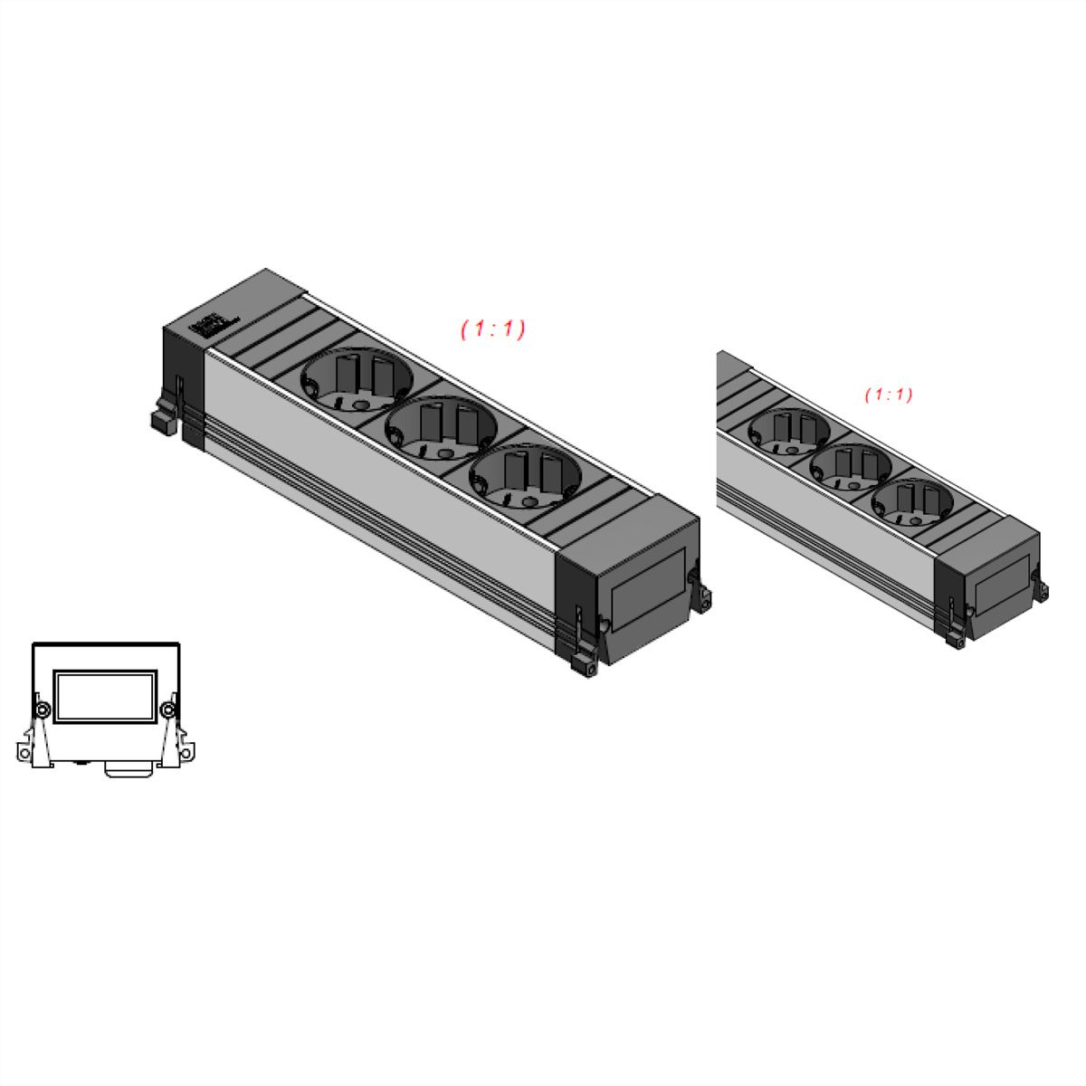 BACHMANN Power Frame 3x Schutzkontakt kurz