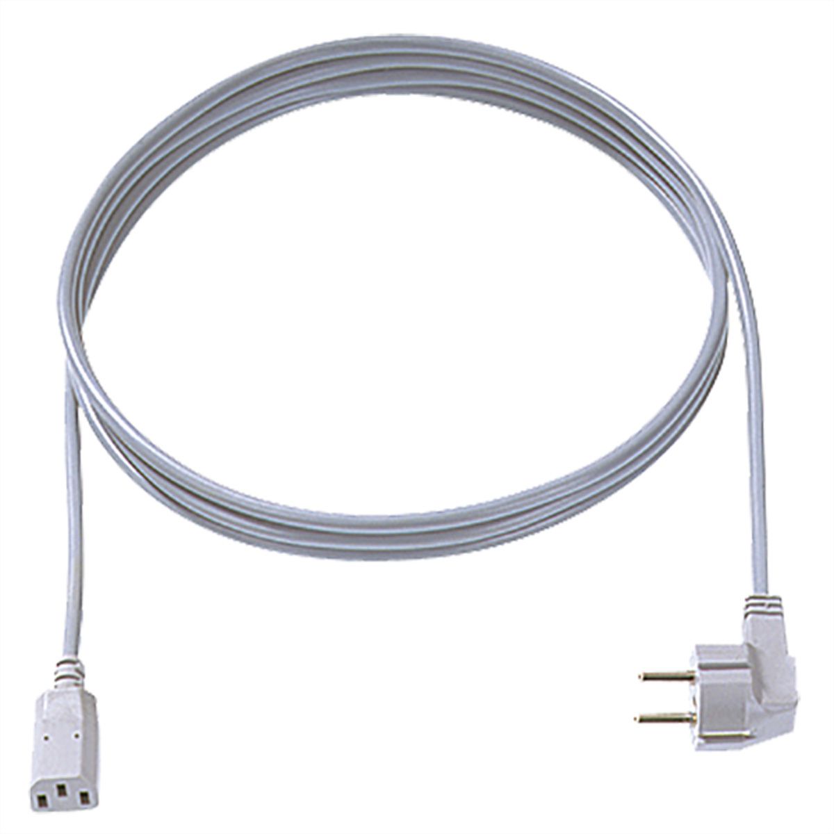 BACHMANN Zuleitung H05VV-F 3G 1,5 mm², CEE7/7 / C13, grau, 1,5 m