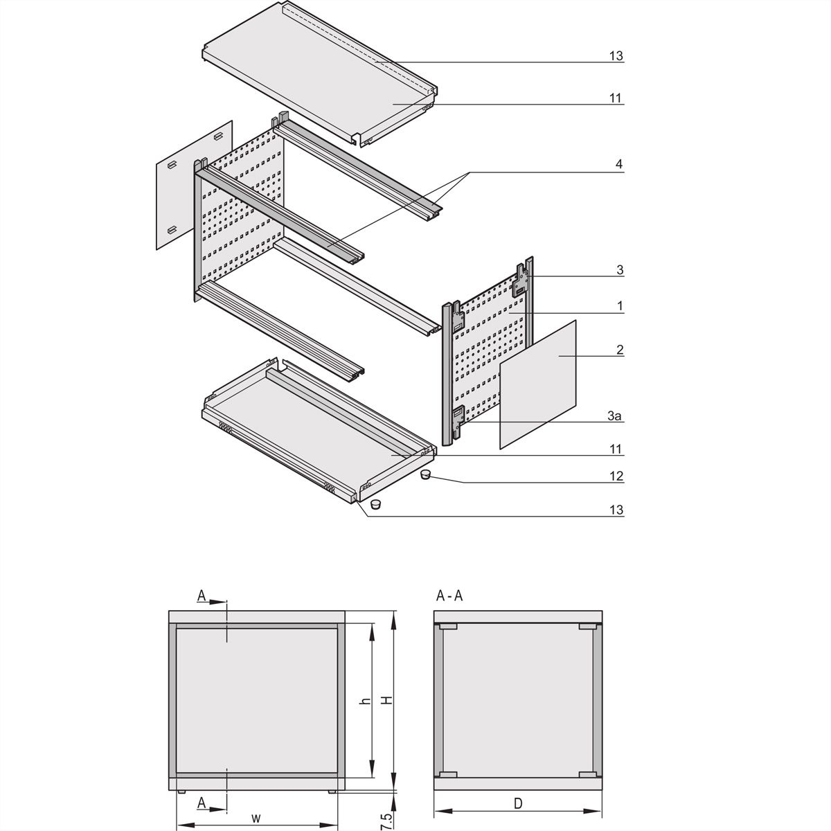 SCHROFF ratiopacPRO air Gehäuse - RATIO.AIR FB 3/4HE 42TE 375T