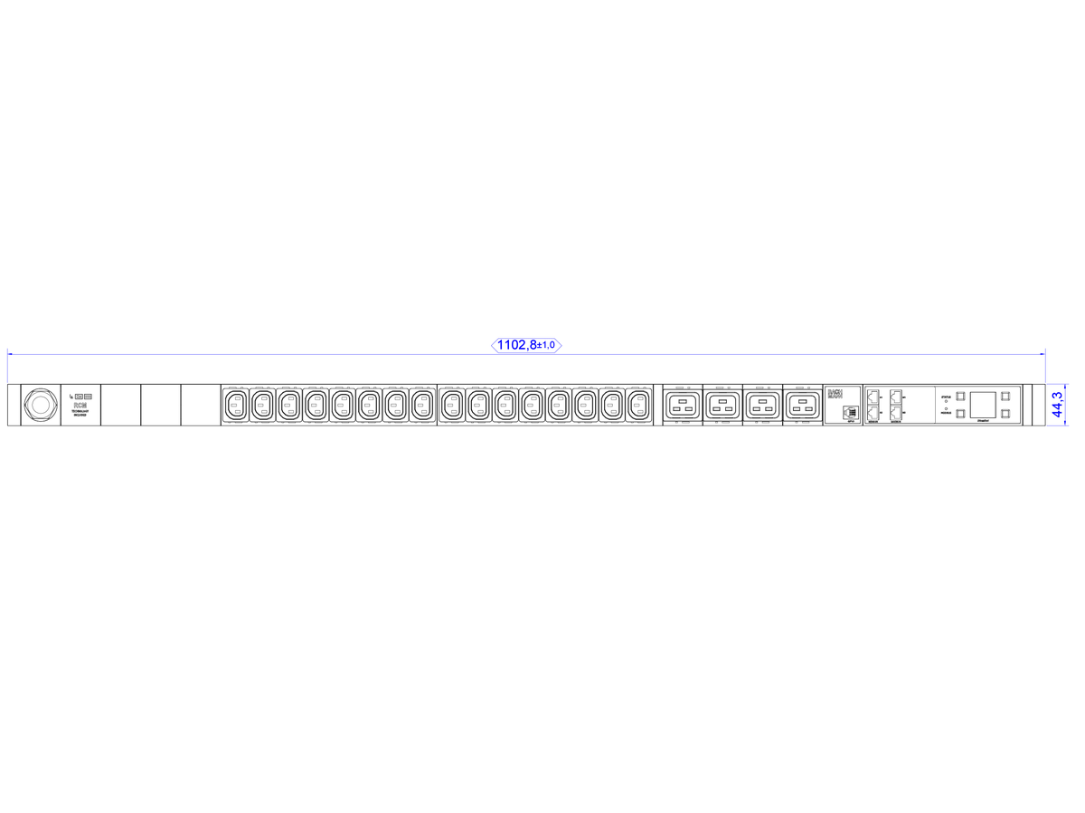 BACHMANN BN3000 Slave RCM 16xC13 4xC19, Messung p.Ph.3mH05VV-F 3G2,5 CEE1x16A Lan