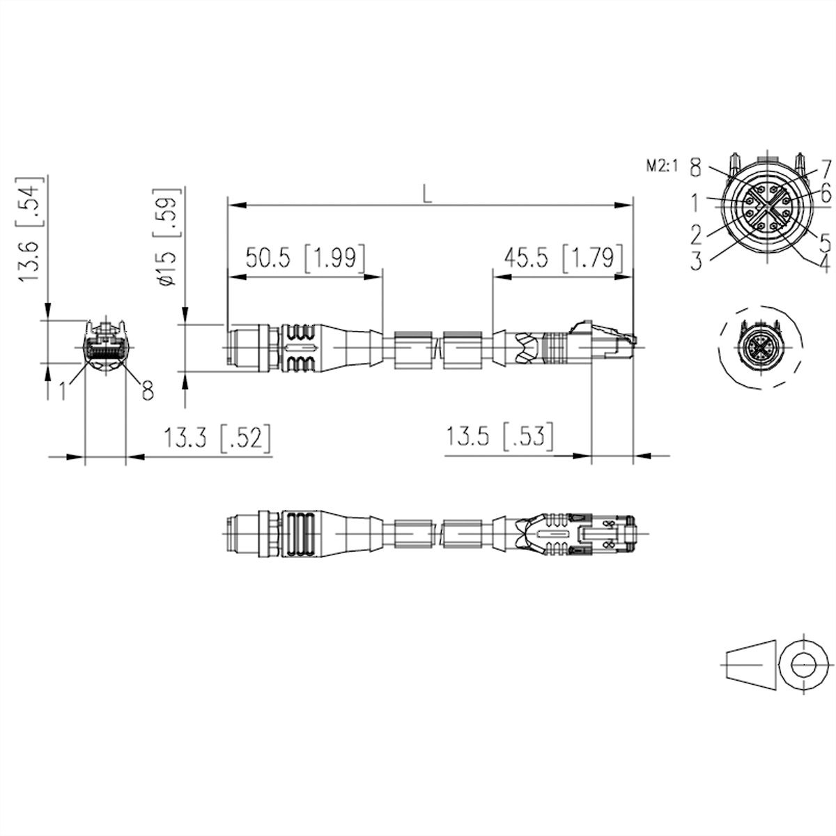 METZ CONNECT Anschlussleitung M12 Stecker 4-polig D-kodiert, 10 m - SECOMP  Electronic Components GmbH