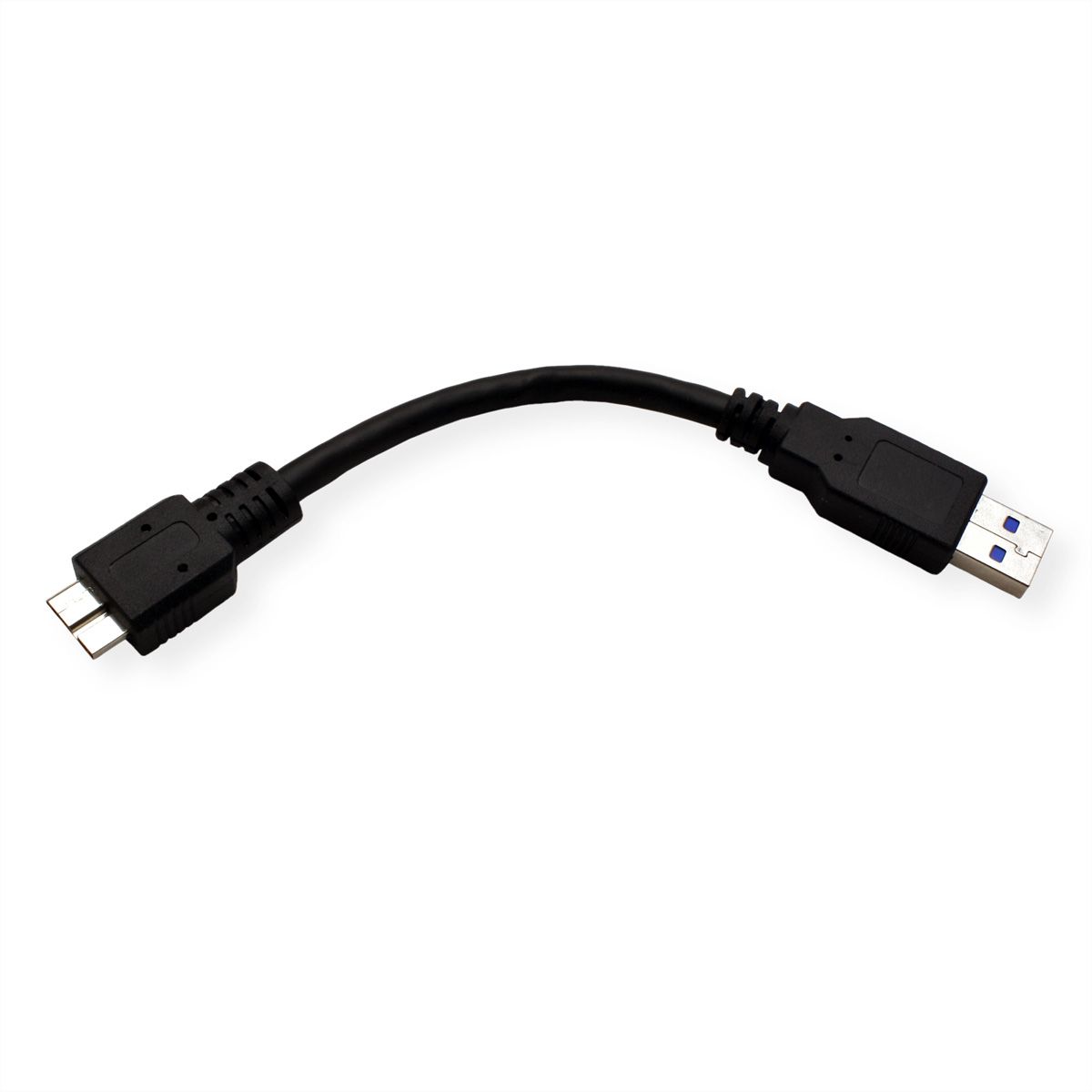 ROLINE USB 3.2 Gen 1 Kabel, A ST - Micro B ST, schwarz, 0,15 m