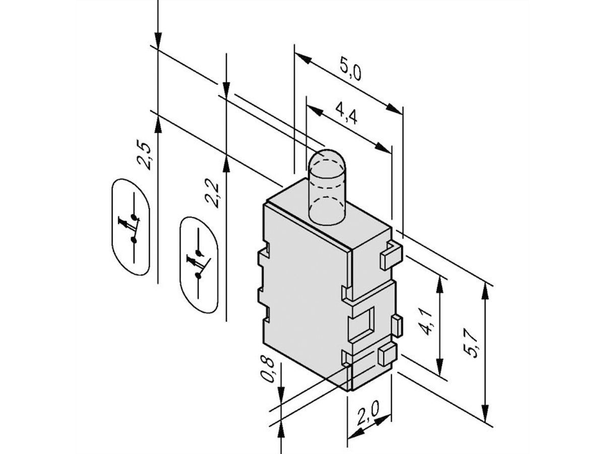 SCHROFF Mikroschalter für Carrier (Mid-size-AdvancedMC-Module) - MICRO SCHALTER SDS002 10STK