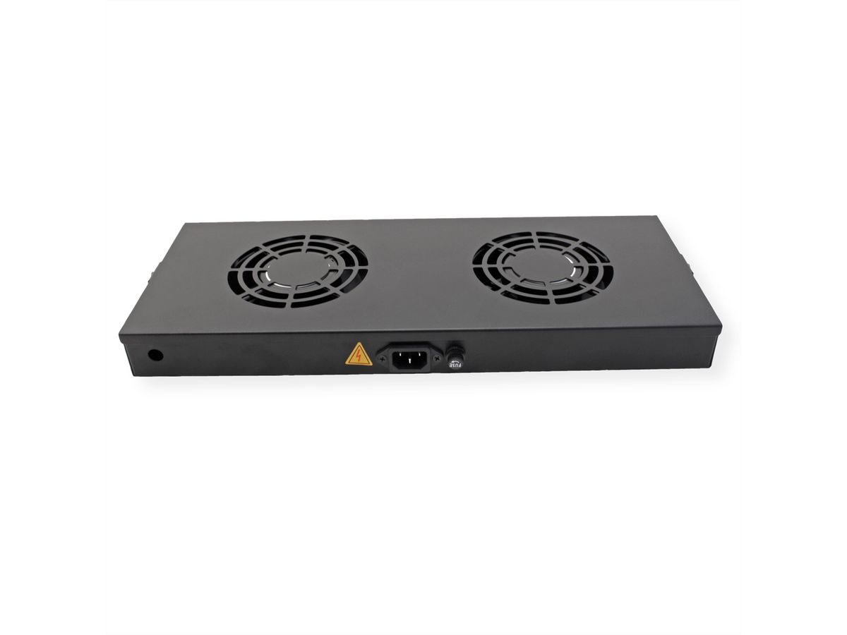 ROLINE 19-Zoll Lüftereinheit 2 Lüfter, ON/OFF  schwarz