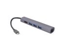 VALUE USB Typ C Dockingstation, HDMI 4K, 3x USB Typ A, Gigabit Ethernet, grau