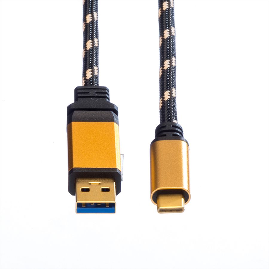 ROLINE GOLD USB 3.2 Gen 1 Kabel, USB A-C, ST/ST, 1 m