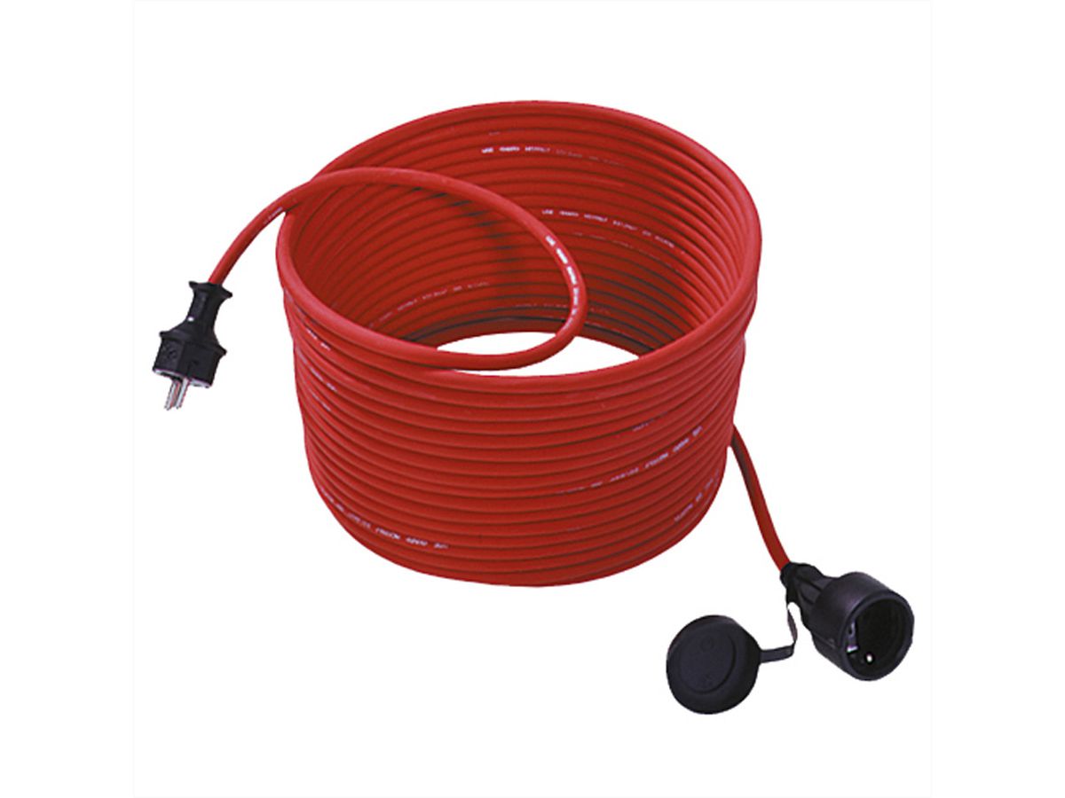 BACHMANN Rasenmäherverlängerung Schutzkontakt 16 A/250 VAC, rot, Gummi / Neopren, 50 m