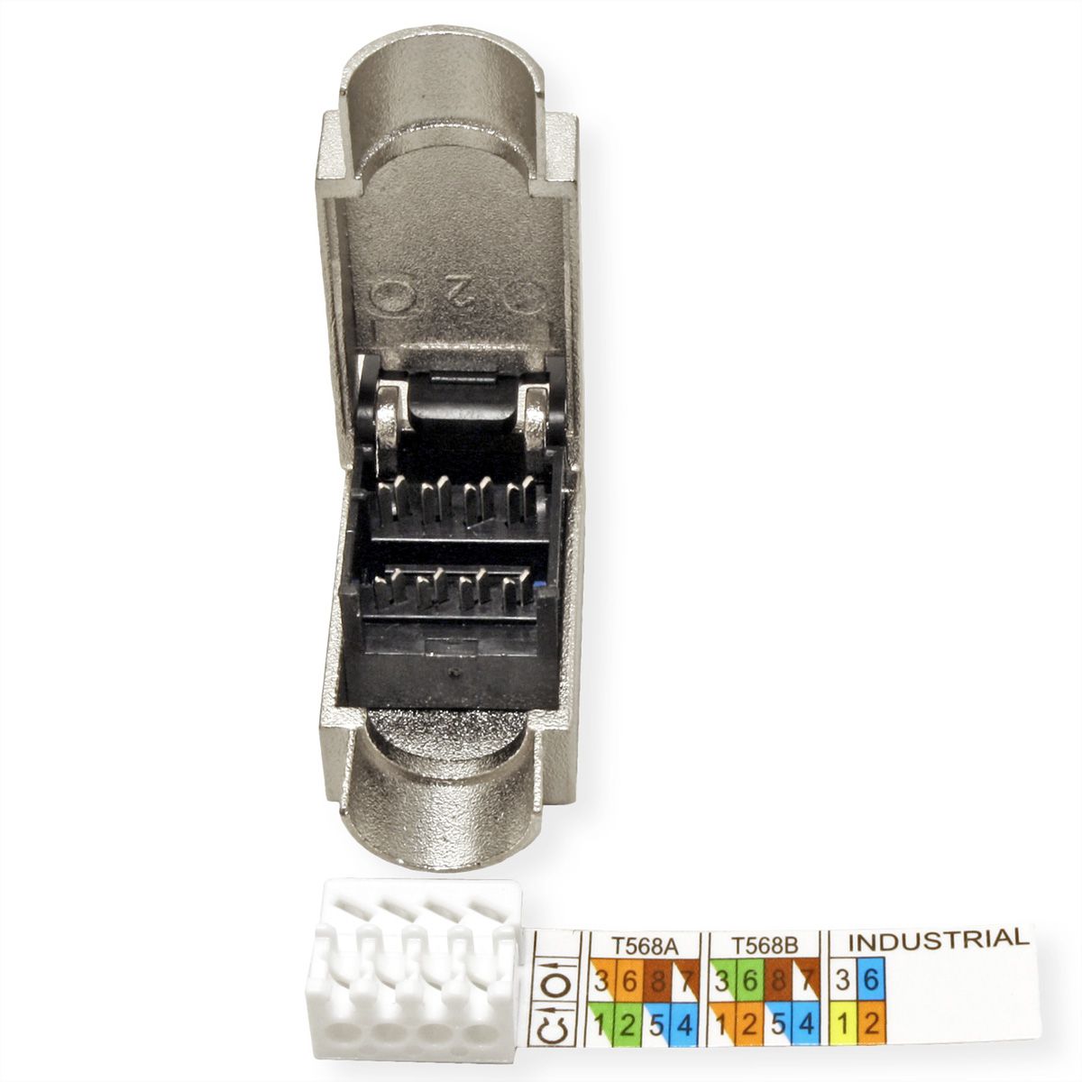 ROLINE feldkonfektionierbarer RJ-45 Stecker Cat.6A (Class EA), STP, silberfarben