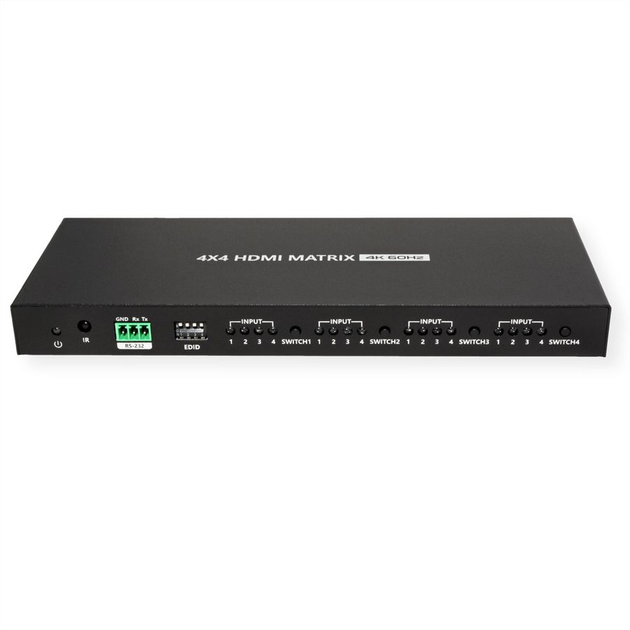 VALUE 4K HDMI Matrix Switch, 4 x 4, mit Fernbedienung