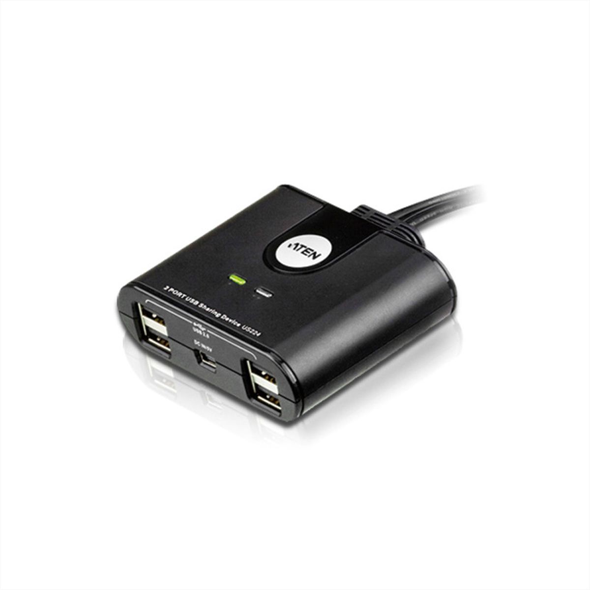 ATEN US224 USB 2.0-Peripheriegeräte-Switch mit 2 Ports - SECOMP  