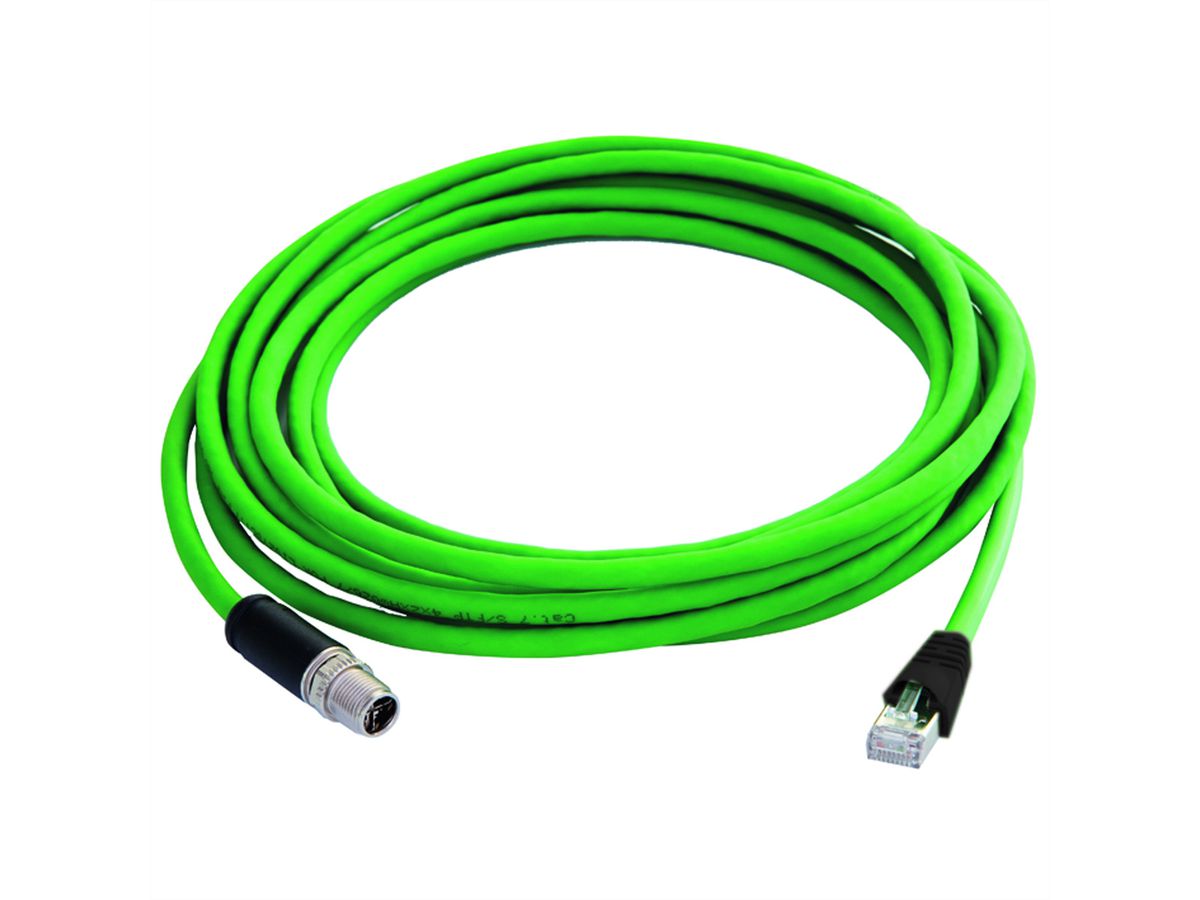 TELEGÄRTNER STX M12x1-RJ45 VL X-kod. Cat.6A, CP01CP05B-SFTP2607C7-1PUR-A0750, 7,5 m