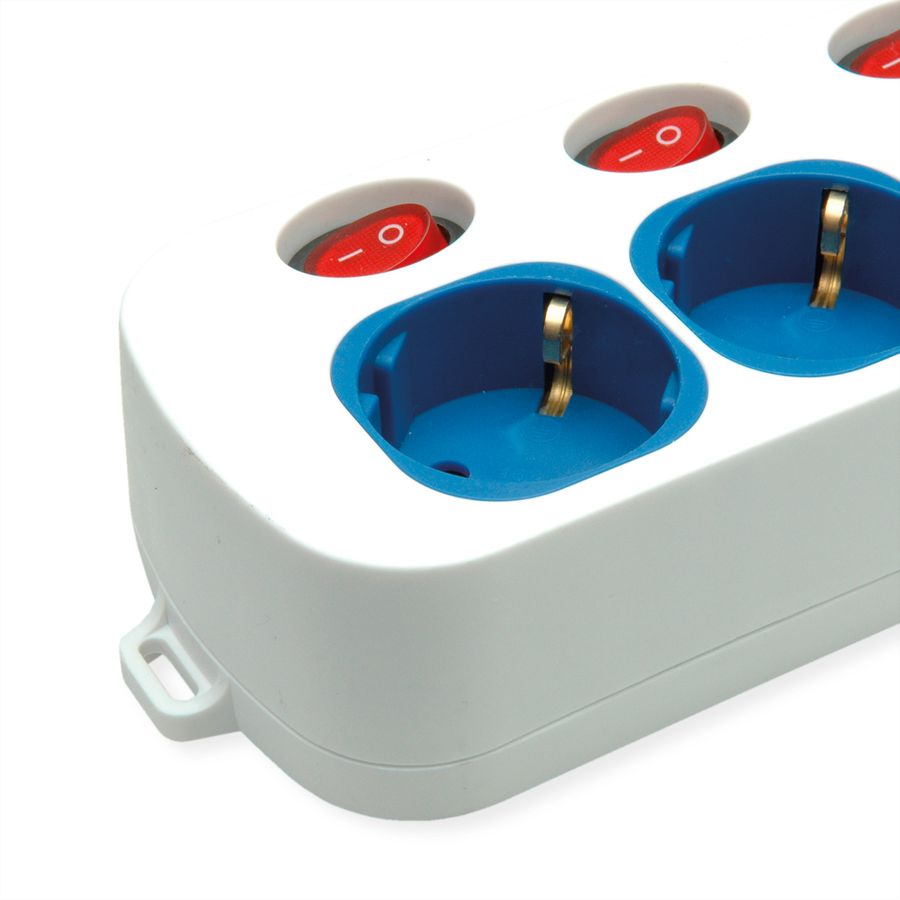 ROLINE 3-fach Steckdosenleiste mit Schalter, USB-Charger A+C, 3 m