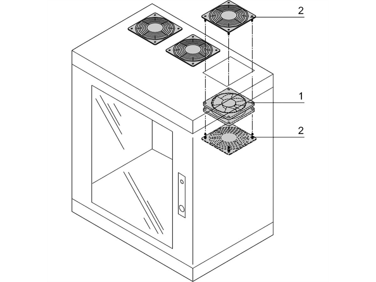 SCHROFF EPCASE Lüfterbausatz, Einzellüfter