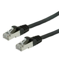 VALUE Patchkabel Cat.6 (Class E) S/FTP (PiMF), LSOH, schwarz, 0,5 m