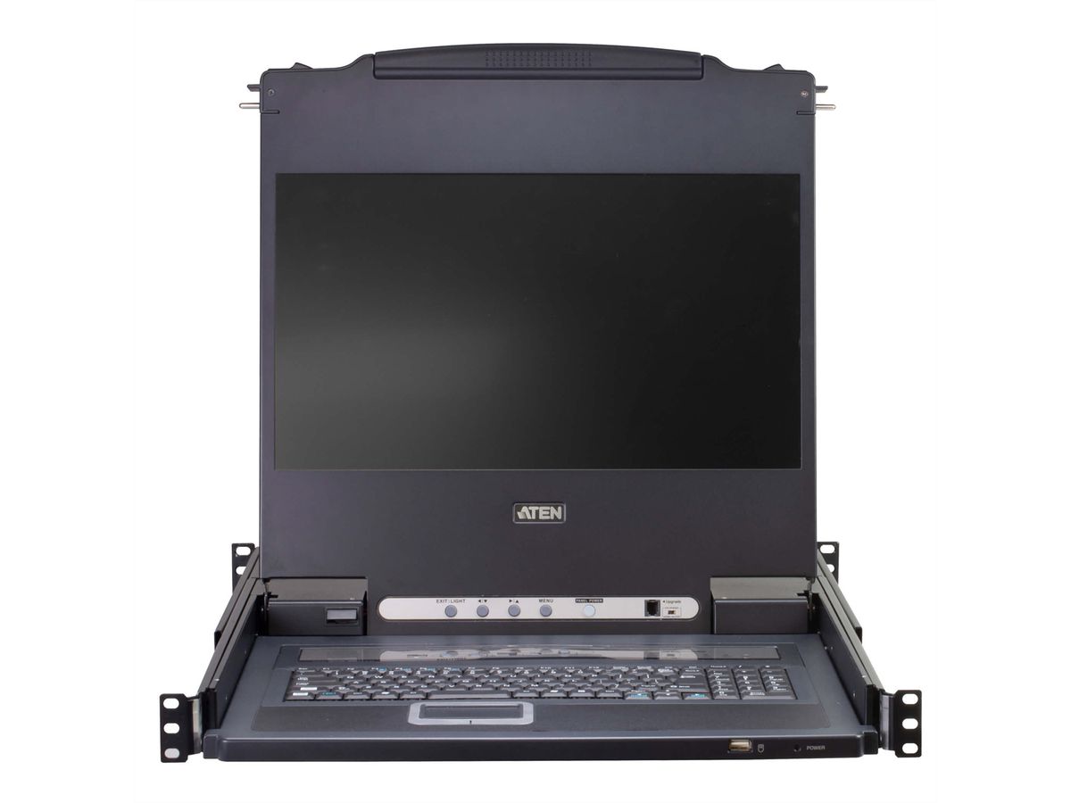 ATEN CL5716MW 43cm wide LCD KVM Switch, USB-PS/2, VGA, 16 Port, IT-Layout