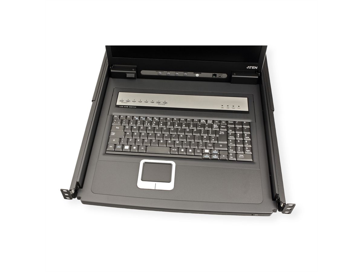 ATEN CL1308N KVM-Switch, 48cm TFT, VGA, PS/2-USB, 8 Port, UK-Layout
