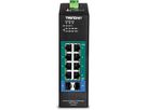 TRENDnet TI-PG102i 10-Port DIN-Rail Switch Industrial Gigabit Managed PoE+