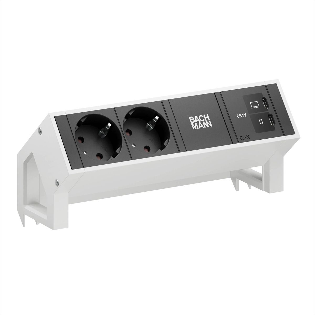 BACHMANN DESK2 2xCEE7/3 1xUSB C/C 65W, L=0,2m RAL9010
