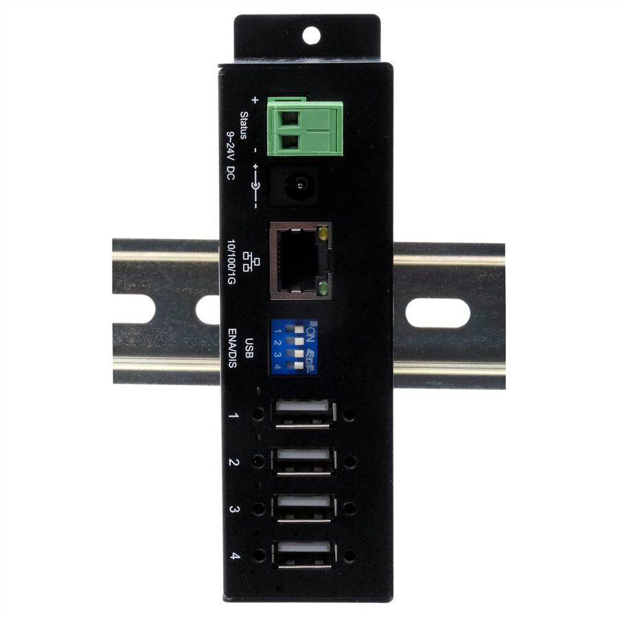EXSYS EX-6003HMVS Device Server 4x USB 2.0, DIN-Rail-Kit, Metall-Gehäuse