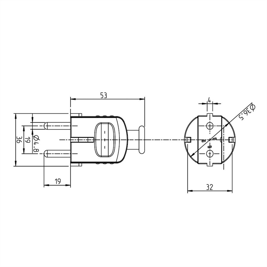 BACHMANN Schutzkontaktstecker, braun bruchfest montierbar