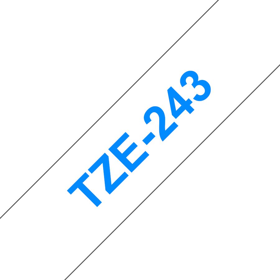 Brother TZE-243 Blau auf weiss TZe Etiketten erstellendes Band