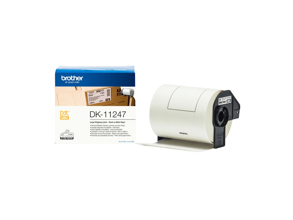 Brother DK-11247 Etiketten erstellendes Band Schwarz auf weiss