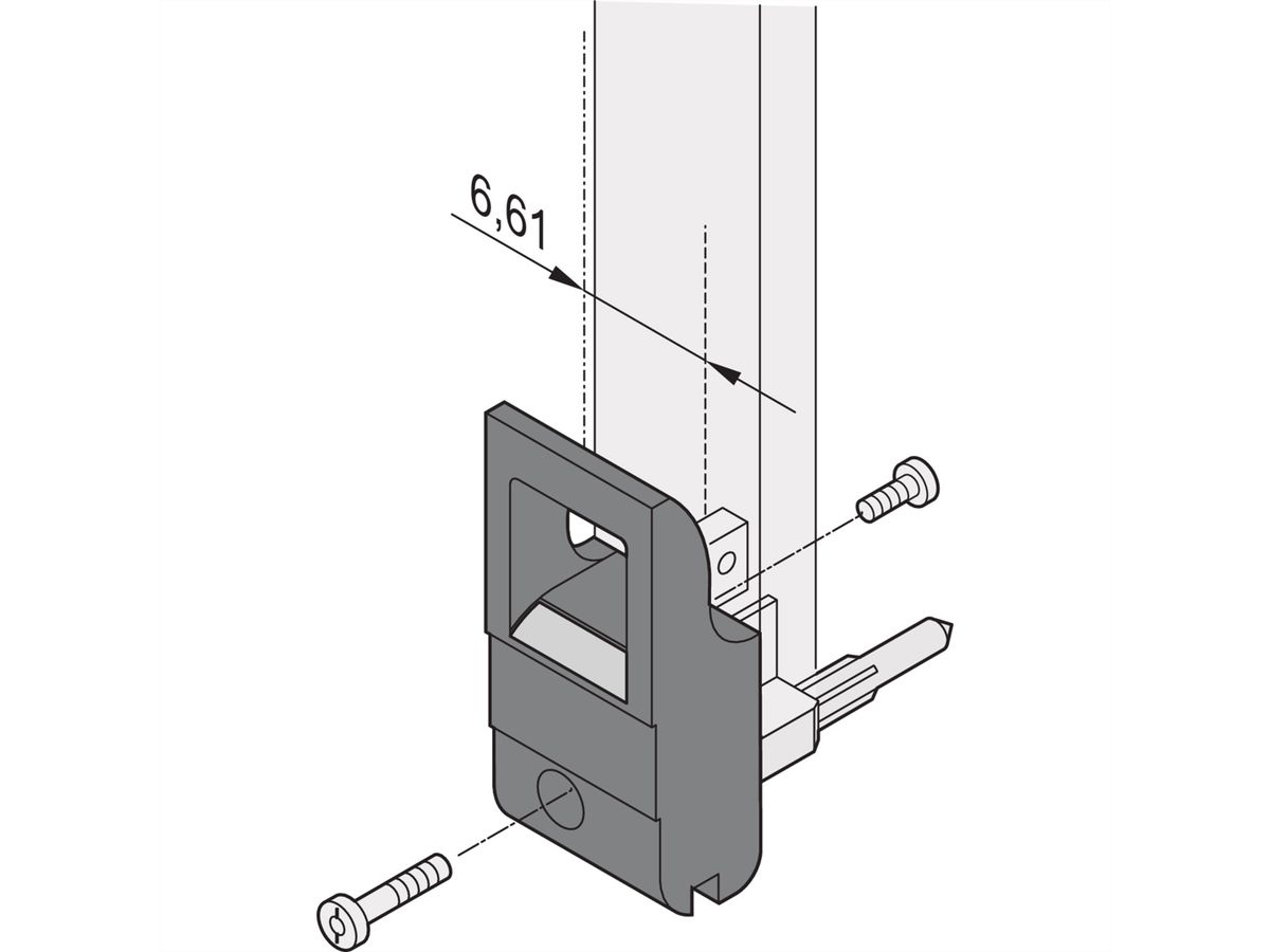 SCHROFF IET-Griff mit 0,1 Zoll Versatz - IET-GRIFF OB O SW/GR 10ST