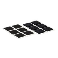 VELCRO® Klettquadrate Selbstklebend, Haken & Flausch 25mm x 25mm x 24 sets Schwarz