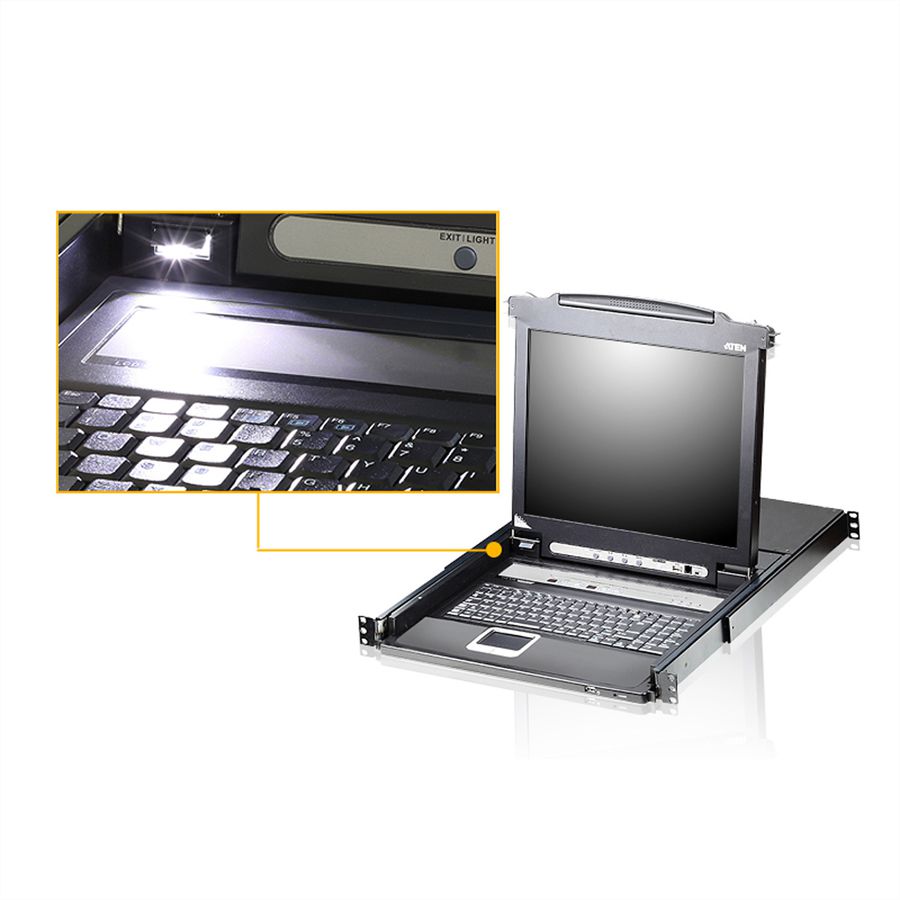 ATEN CL5716iM LCD KVM Switch Over IP, USB-PS/2, VGA, 16-Ports, CH-Layout