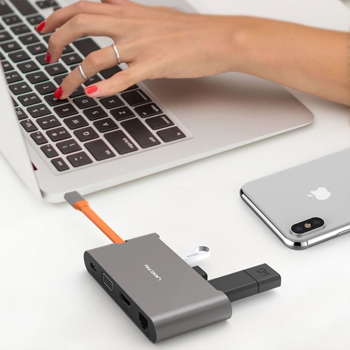 EXSYS EX-1220HM USB 3.2 Gen1 C-HUB 7 Ports für Notebook, Matebook und MacBook