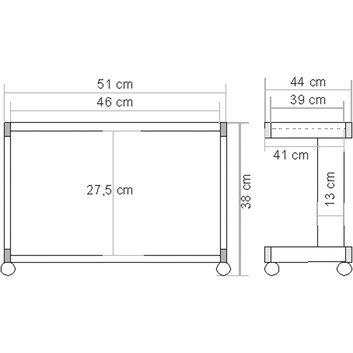 ROLINE Mini-Druckertisch, bis 30 kg, grau
