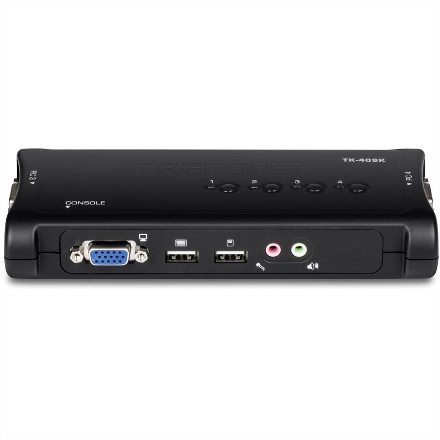 TRENDnet TK-409K KVM Switch 4-Port USB Kit mit Audio