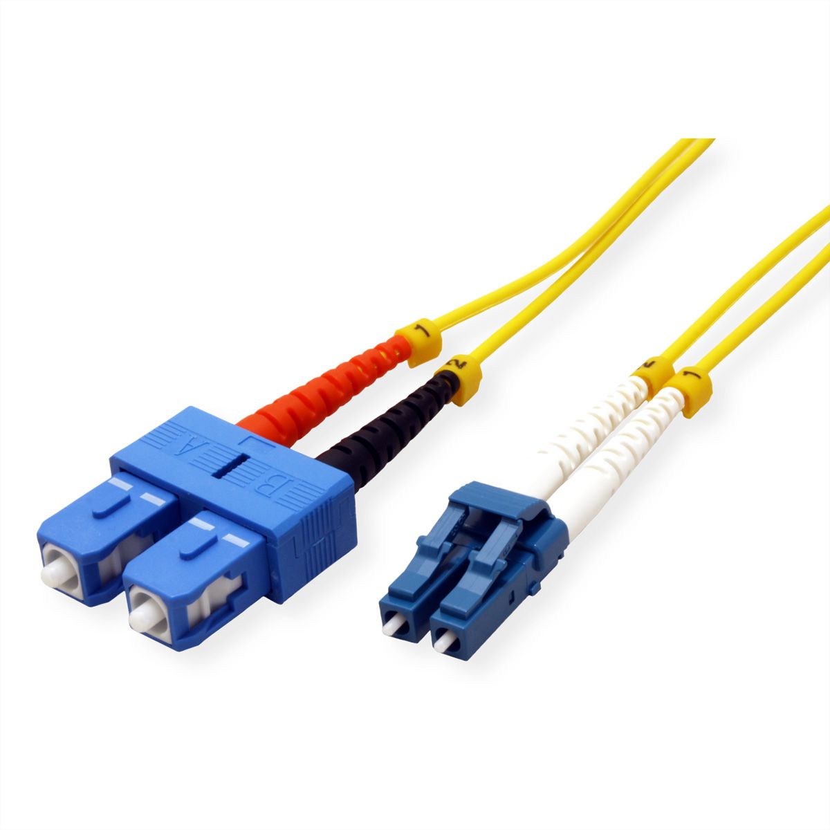 ROLINE LWL-Kabel Duplex, Single Mode 9/125µm OS2, LC/SC, LSOH, gelb, 0,5 m