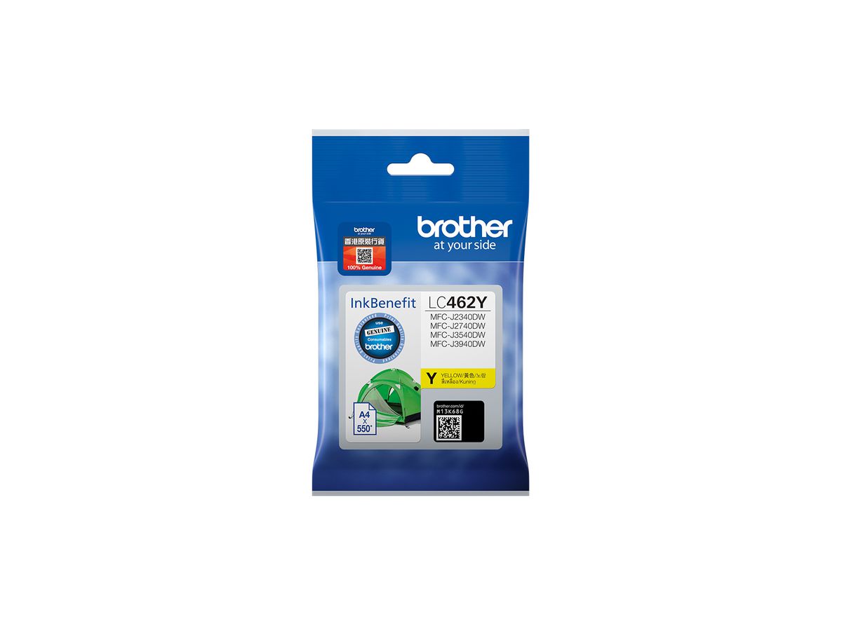 Brother LC462Y Druckerpatrone 1 Stück(e) Original Standardertrag Gelb