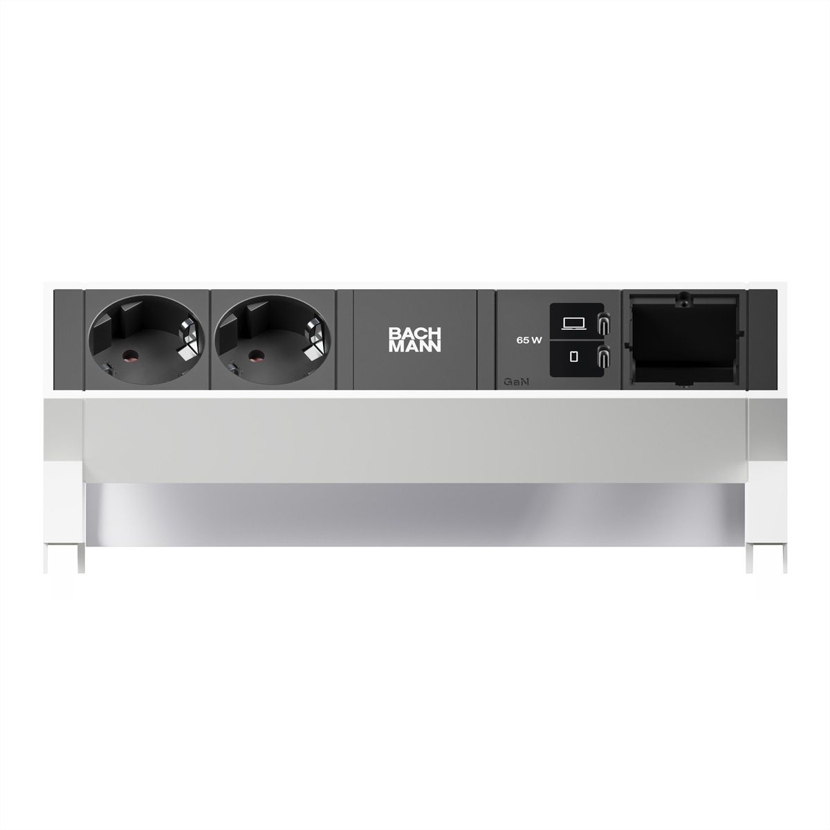 BACHMANN DESK2 2xCEE7/3 1xUSB C/C 65W, 1xCM L=0,2m RAL9010
