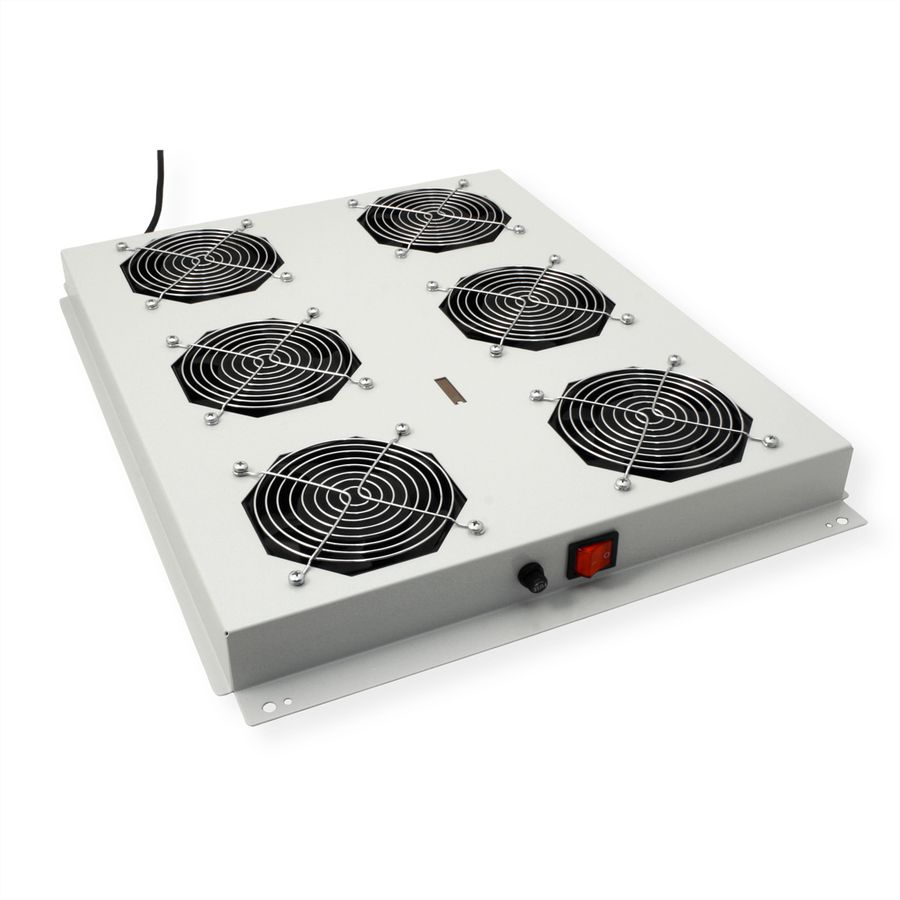 ROLINE 19-Zoll Dachlüftereinheit 6 Lüfter, ON/OFF für Serverschrank der PRO Serie grau