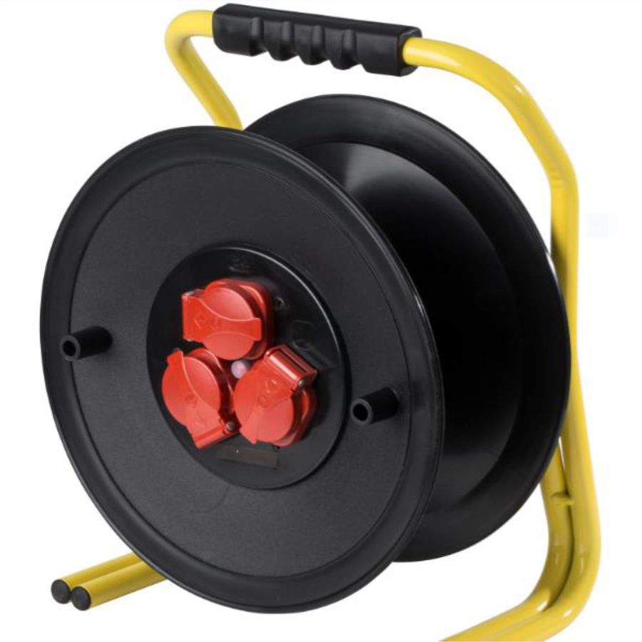 BACHMANN Kabeltrommel 3-fach leer, IP20, ohne Kabel, Doppelrohrgestell
