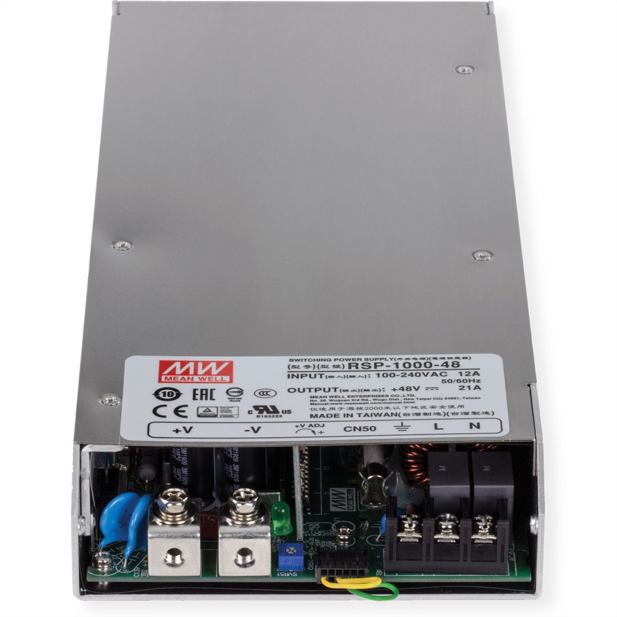 TRENDnet TI-RSP100048 Industrial Power Supply 1000W, 48V DC, 21A AC to DC, PFC Funktion