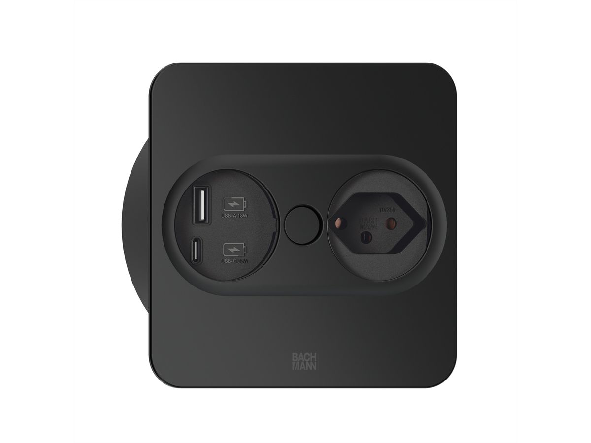 BACHMANN TWIST2 1xT13 Charger USB A/C, T12 Montagestecker