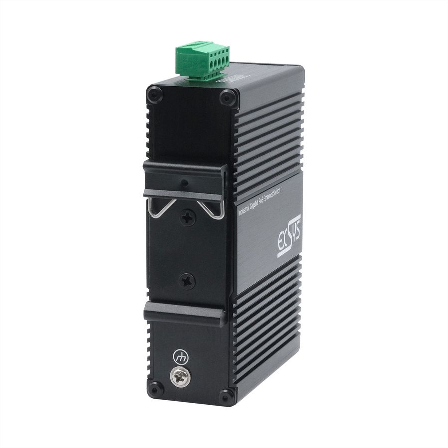 EXSYS EX-62030MPOE Mini 5-Port Industrial Gigabit PoE+ Switch, Web-Managed