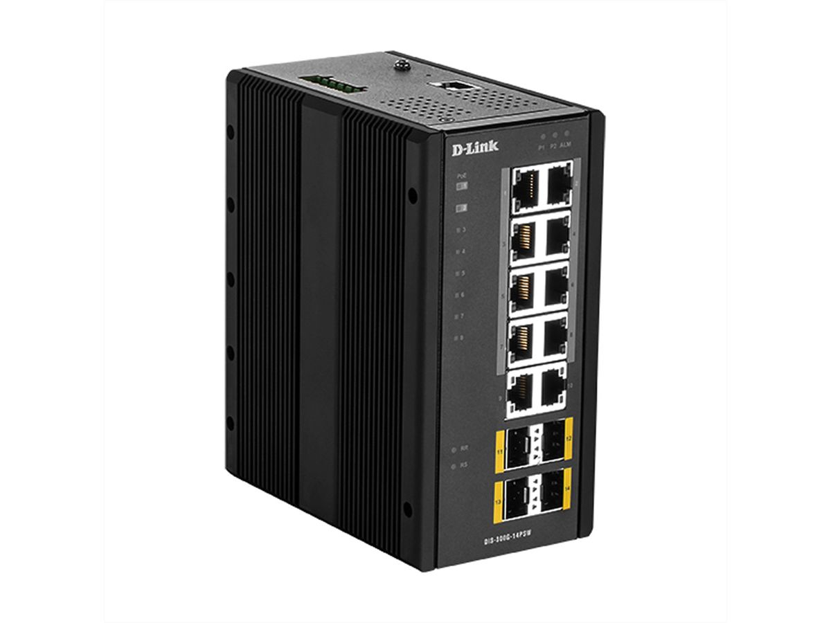D-Link DIS-300G-14PSW 14-Port Switch Layer2 Managed Gigabit PoE Industrial