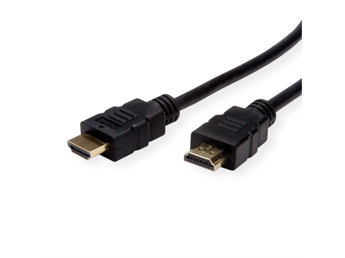 ROLINE HDMI High Speed Kabel mit Ethernet, TPE, schwarz, 1 m