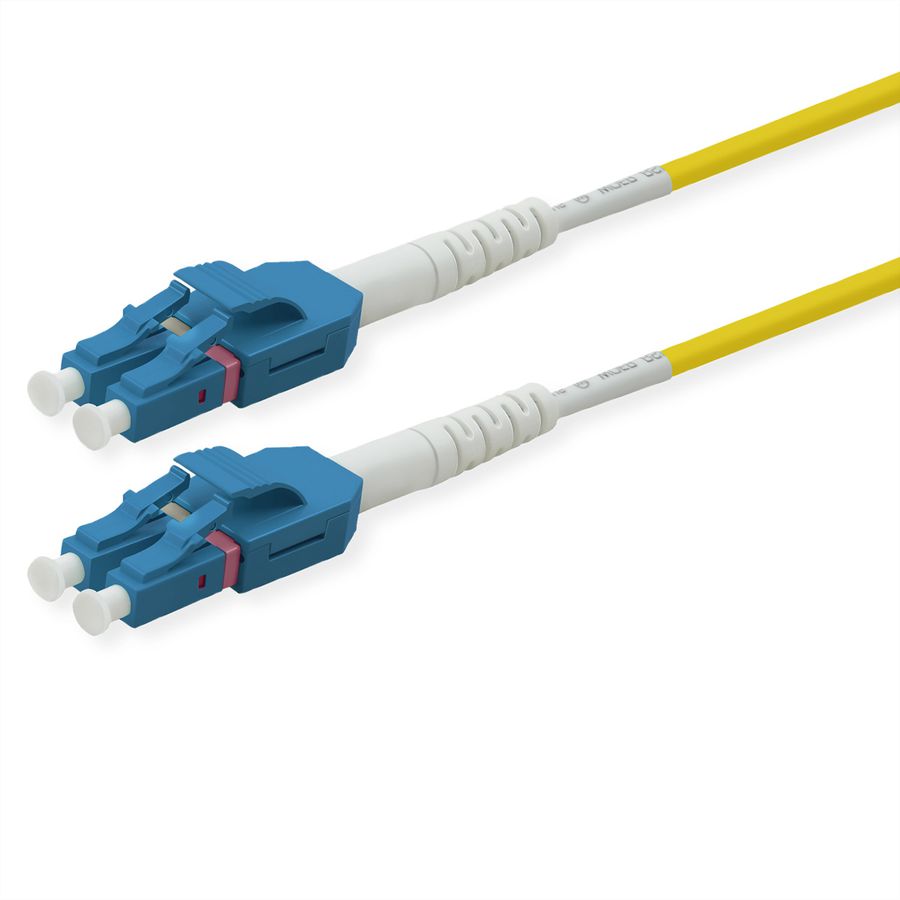ROLINE LWL-Kabel duplex 9/125µm OS2, LC/LC, LSOH, UNIBOOT, Slim, gelb, 1 m