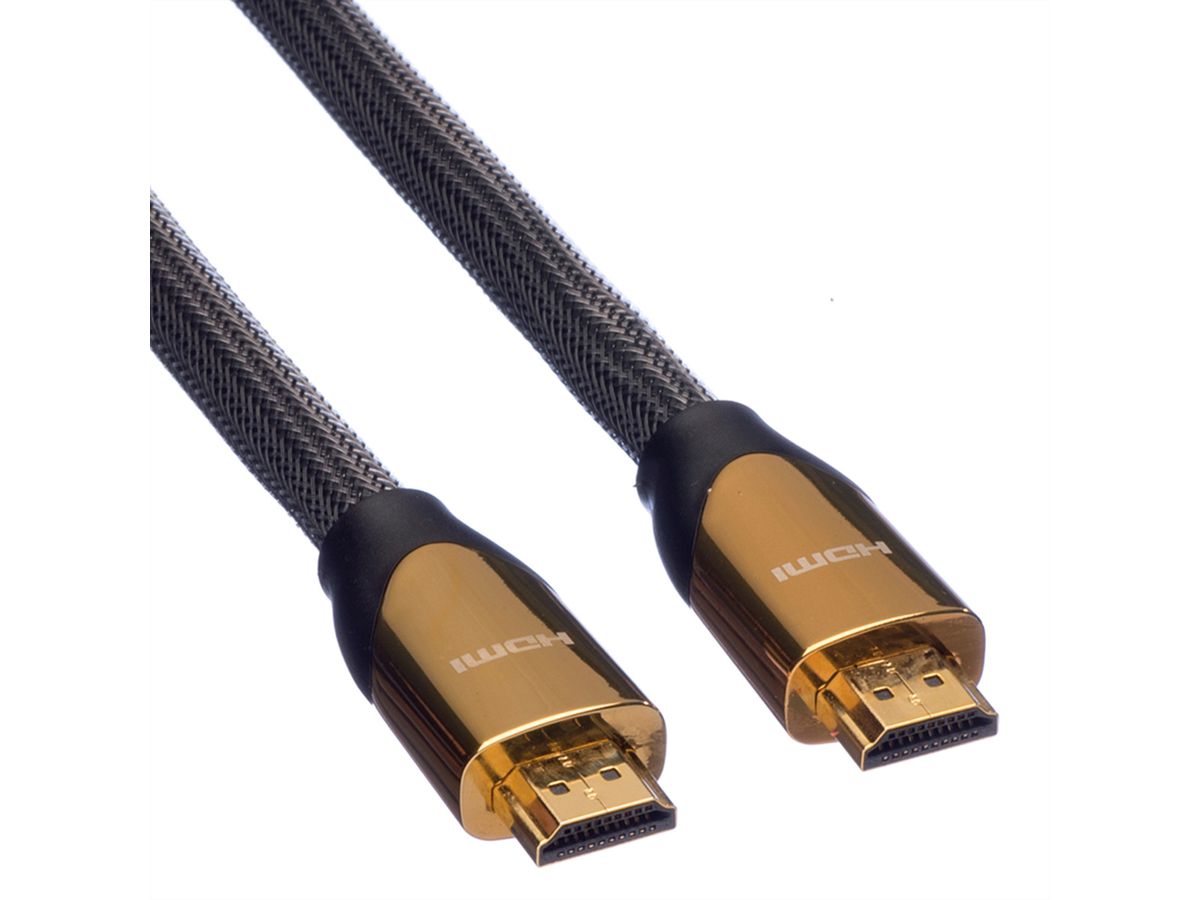 ROLINE 4K PREMIUM HDMI Ultra HD Kabel mit Ethernet, ST/ST, schwarz, 3 m