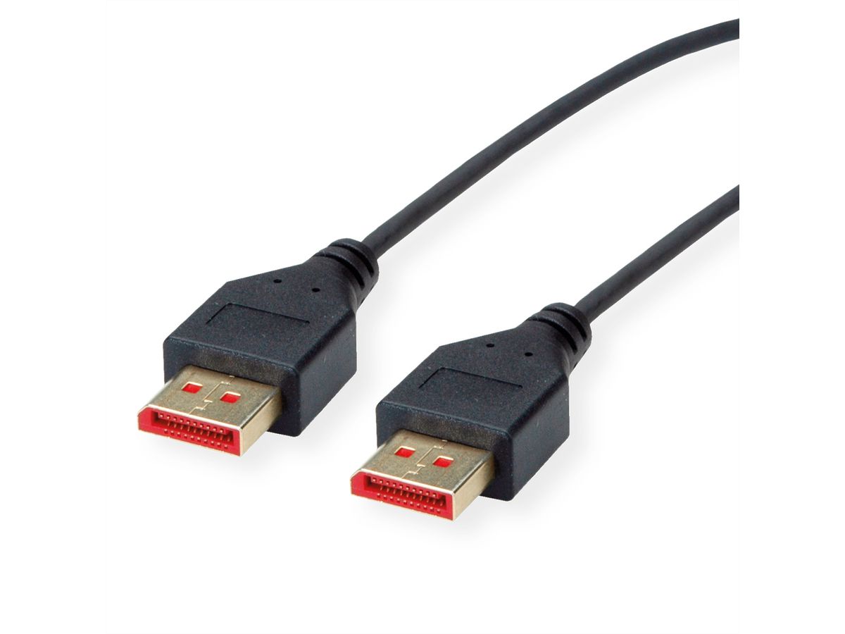 ROLINE DisplayPort Kabel, v1.4, DP ST - ST, SLIM, schwarz, 1,5 m