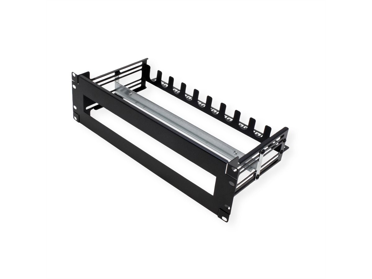 VALUE 19"-Tragrahmen für Hutschienengeräte, 3HE, schwarz