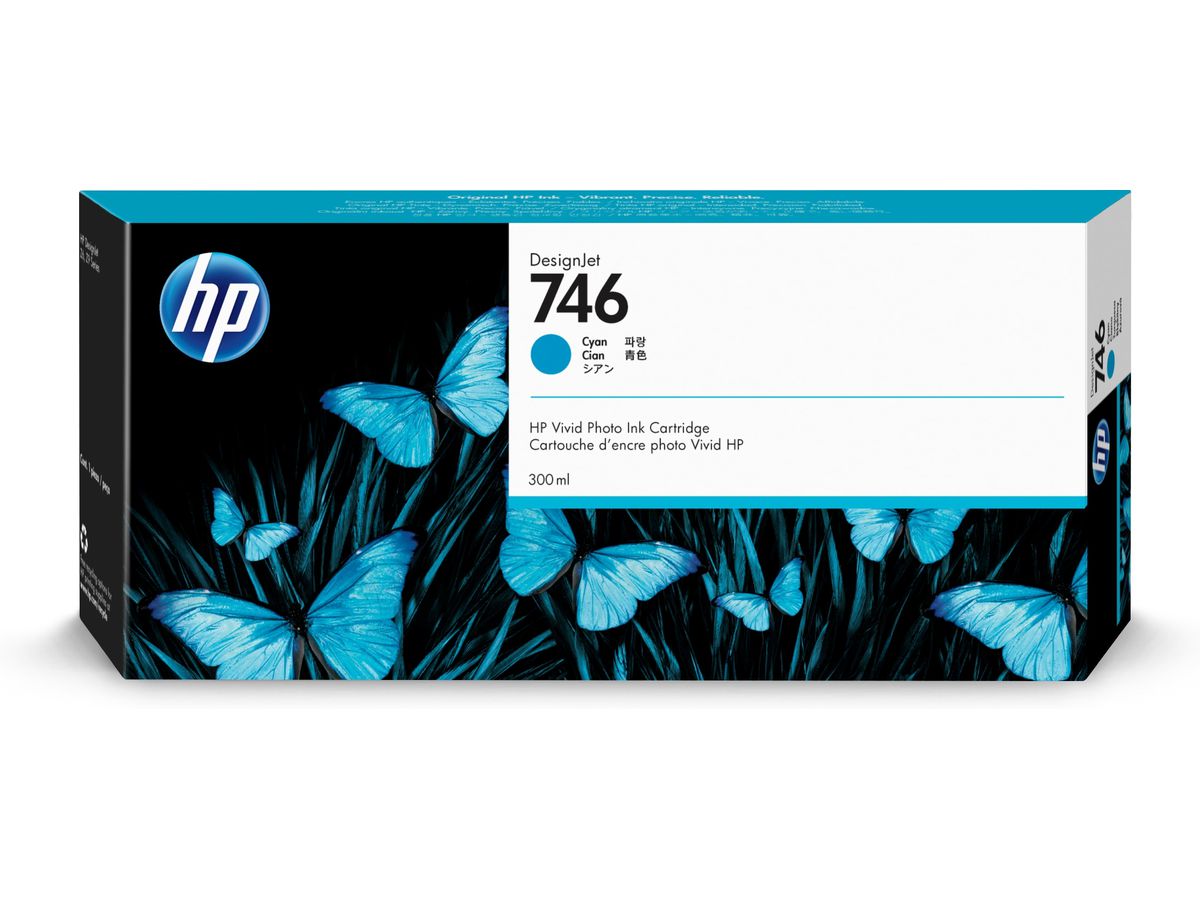 HP 746 Zyan DesignJet Tintenpatrone, 300 ml