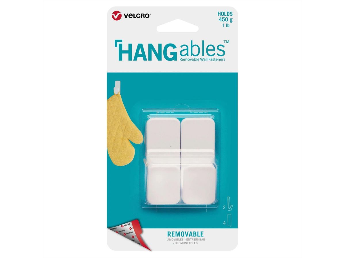 VELCRO® HANGables Kleine Klebe-Haken 450g, 2 St. wiederablösbar, weiß
