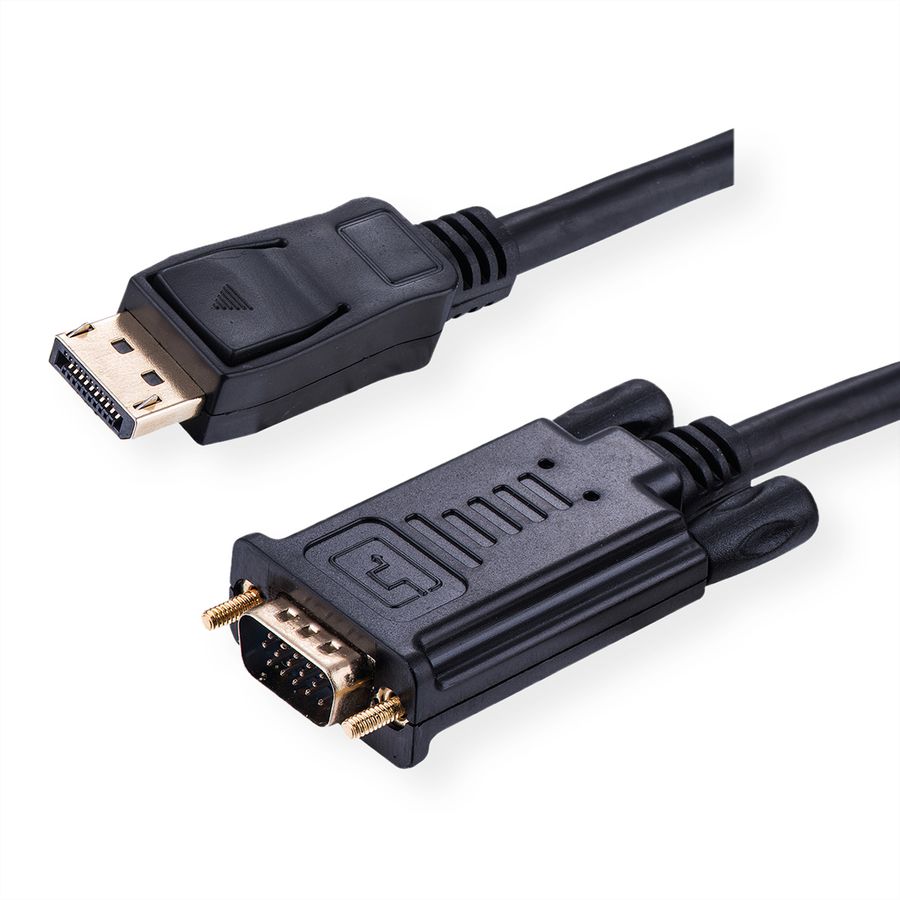 ROLINE Kabel DisplayPort-VGA, DP ST - VGA ST, schwarz, 5 m